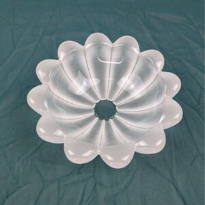 Vintage Flower Frosted Glass Candle Holder Centerpiece Floral Decor Elegant Art‎